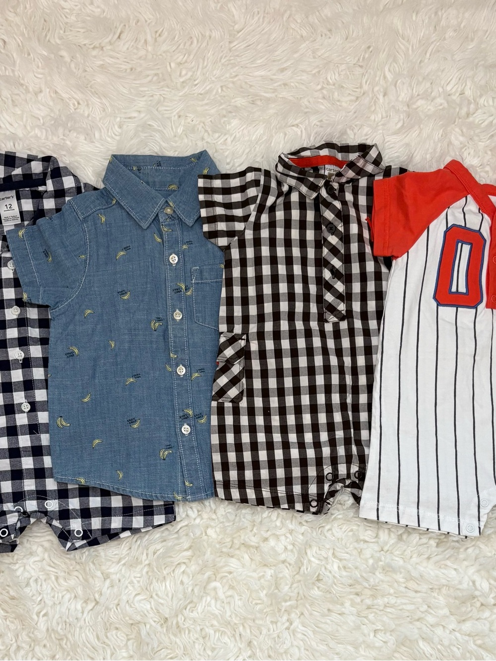 Carter's Baby Boy Summer Closet Starter Bundle - Rompers & Shirt 9-18 Months